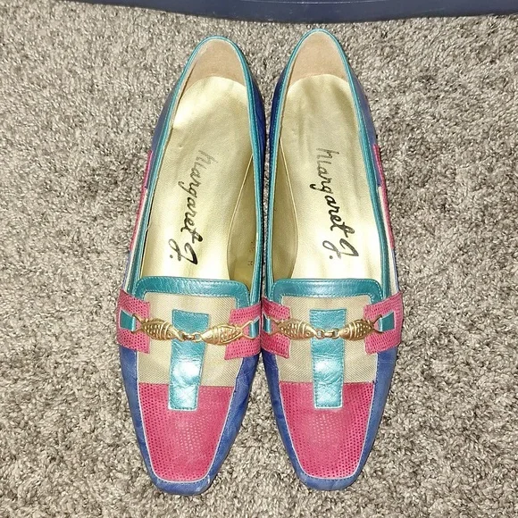 Margaret J patchwork leather slip-on flats gold fish accents - 7 ½ - Picture 6 of 8